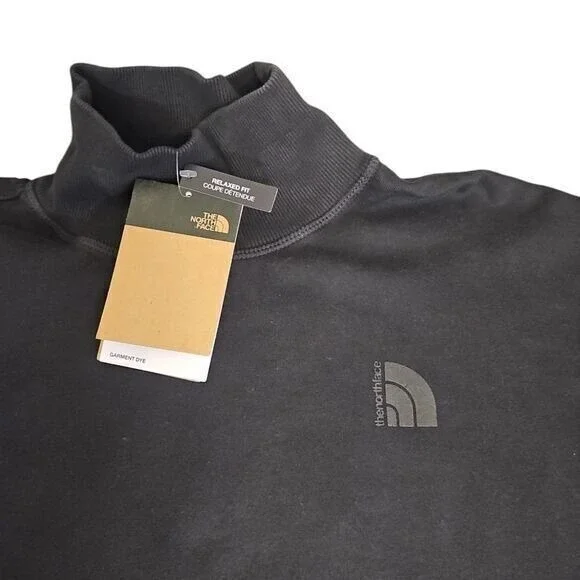 The North Face Black Mock Neck Cropped Sweatshirt Minimalist Athleisure Women XL - Picture 2 of 7